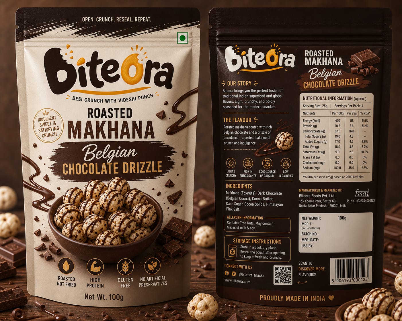 Belgian Chocolate Drizzle Makhana