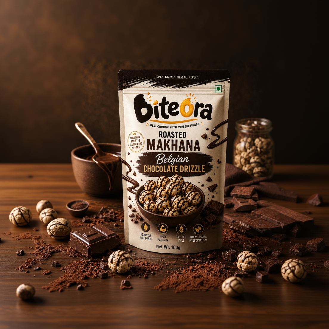 Belgian Chocolate Drizzle Makhana