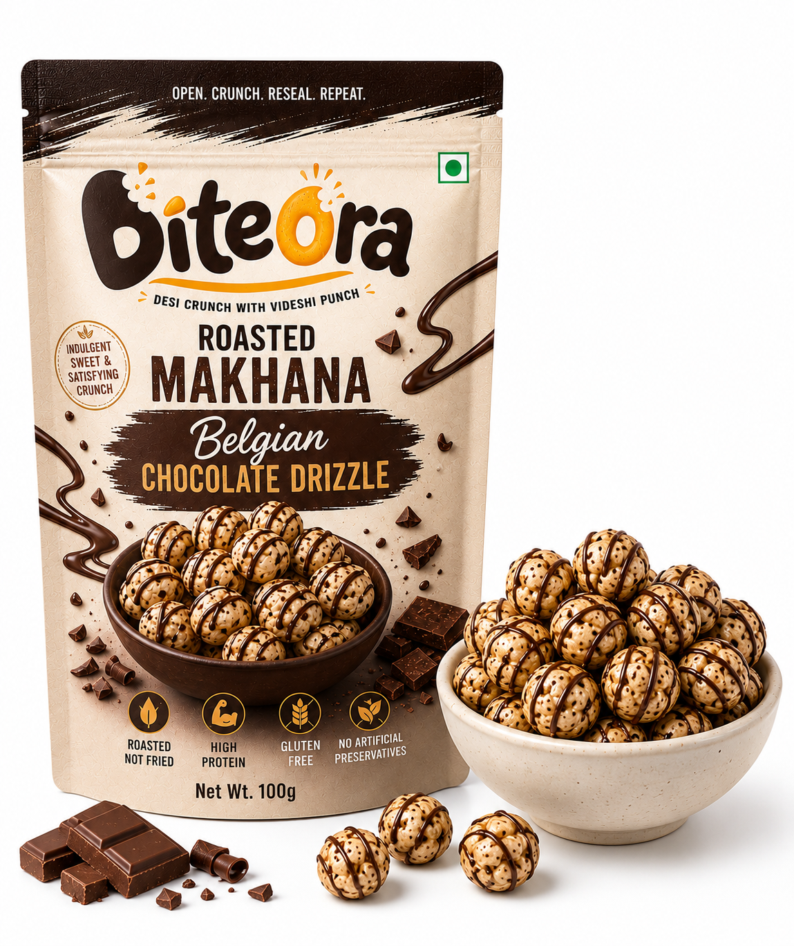 Belgian Chocolate Drizzle Makhana